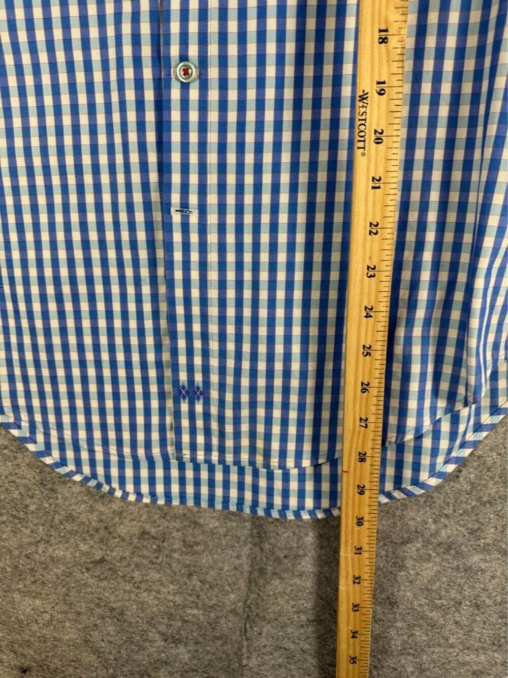 Robert Graham Men's Blue and White Gingham Button-Up Shirt Size S Flip Cuff - Picture 8 of 16